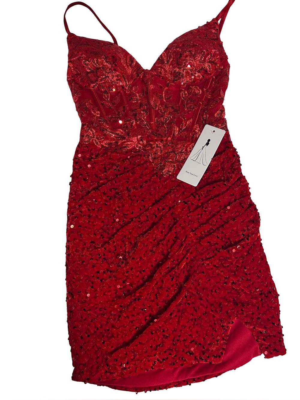 NWT Red Sequin Homecoming Dress Size XS